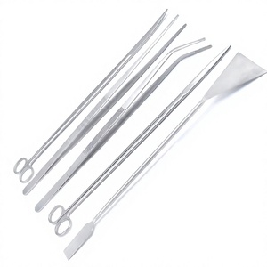 Limpiador de peces de acuario, juego de 5 uds., pinzas de tijeras Kelly de 18 "y aplanador de arena, mango Extra largo, instrumento de acero inoxidable CE - Product Image 1