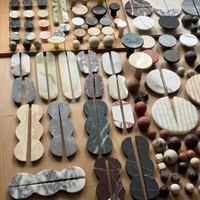 SAIDKOCC Poignée de porte en marbre 100% naturel, sur mesure, vente en gros, plusieurs tailles, formes circulaires, ovales, diamants, pour armoire, villa, hôtel, décoration intérieure
