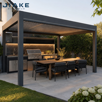 Pergola de cuisine extérieure Jiake avec toit à lames motorisées en aluminium pour jardin, villa, cour arrière, patio, CE SGS OEM Vente en gros