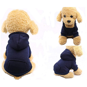 Kış köpek Hoodie kazak cepler ile küçük köpekler için sıcak Polyester Pet giysi <span class=keywords><strong>Chihuahua</strong></span> Coat yavru kedi giyim baskı desen - Product Image 3