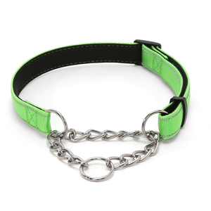 Collar de entrenamiento para perros con forro suave reflectante de nailon Collar de cuello de perro con cadena de acero inoxidable - Product Image 6