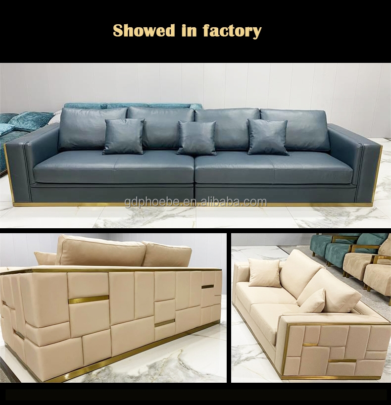 イタリアのグランドモジュラーvip l字型レザーソファセット6人