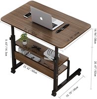 Bureau d'angle moderne personnalisé pour petit espace, bureau d'ordinateur mobile sur roulettes avec hauteur réglable - Conception pour bureau à domicile
