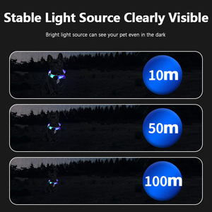 USB 可充电 LED 发光狗项圈 纯色图案尼龙 PVC 狗牵引带 包装带 宠物手握绳 - Product Image 4