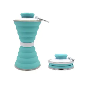 Vendita calda tazza pieghevole in silicone tazza riutilizzabile tazza da viaggio di grandi dimensioni Multi colore 500ml tazza in Silicone