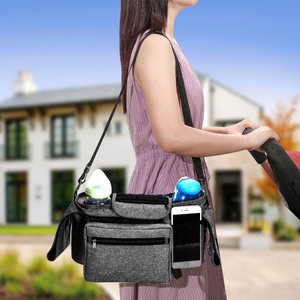 Bolsa organizadora para <span class=keywords><strong>cochecito</strong></span> de bebé con portavasos aislados y bolsa de embrague con cremallera para <span class=keywords><strong>cochecito</strong></span> universal como Baby Jogger,<span class=keywords><strong>Bugaboo</strong></span> - Product Image 6