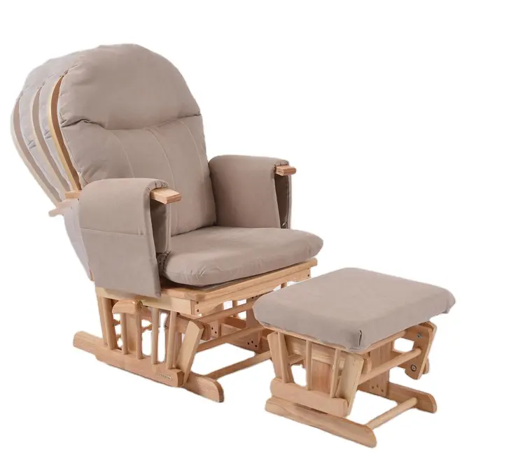 Silla reclinable de maternidad con taburete ajustable, silla de descanso mecedora con taburete para lactancia materna, 7 posiciones