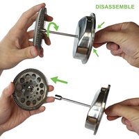 Cafetière à piston en acier inoxydable à double filtre de 12 oz avec couvercle, isolation thermique et infuseur à thé pour la cuisine