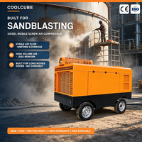 Compresseur d'air remorquable - Compresseur d'air à vis diesel portable pour travaux de sablage mobile