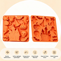 Moule à gâteau d'Halloween Candyer en silicone de qualité alimentaire, résistant à la chaleur, écologique, réutilisable, outils de cuisson en forme d'araignée, de citrouille et de fantôme, pour chocolat
