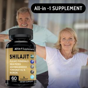 AegleWell Shilajit Complément alimentaire pour hommes avec mousse de mer Tongkat Ali, Ashwagandha, Bore, Zinc, CoQ10, PQQ Capsules de soutien énergétique - Product Image 4