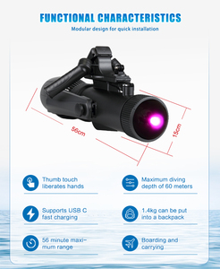 Propulsor de Buceo con Batería Desmontable de 16000 mAh y Motor sin Escobillas de 700 W para Buceo Libre y <span class=keywords><strong>Pesca</strong></span> <span class=keywords><strong>Submarina</strong></span> - Product Image 5