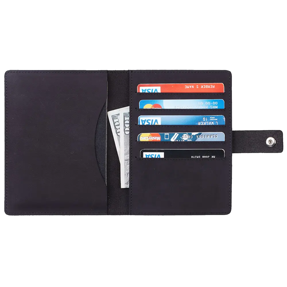 Factory Wholesale Customized Family Travel Use Rfid Passport Holder Wallet Leather