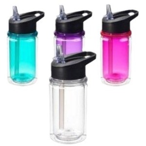 10 oz 10 oz đôi tường tuyết Globe Tumbler với trước khoan lỗ 10 oz 15 OZ thân thiện với môi cốc nhựa lật rơm chai nước 300ml - Product Image 5