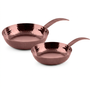 Casserole classique à fond épais en acier martelé or rose, poignée en acier inoxydable, compatible gaz et induction, écologique, passe au lave-vaisselle - Product Image 1