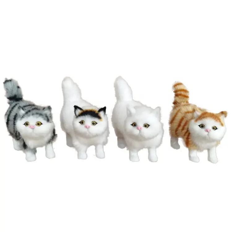 DL2867 Japanischer interaktiver entzückender Kätzchen-Kuscheln-süßer grauer und weißer Rucksack verschiedener Plüsch-Katzen rasse