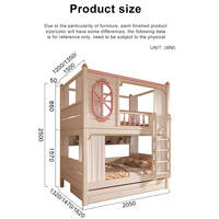 Lit superposé en bois moderne et fonctionnel pour enfants, convertible en lit garde-corps, taille complète, coin loft, escalier, appartement, hôtel