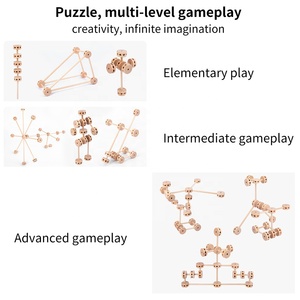 Set <span class=keywords><strong>di</strong></span> 60 Blocchi <span class=keywords><strong>di</strong></span> Costruzione in <span class=keywords><strong>Legno</strong></span> Creativi, Gioco <span class=keywords><strong>di</strong></span> Assemblaggio Fai-da-Te con Giunti e Bastoncini per Bambini - Product Image 5