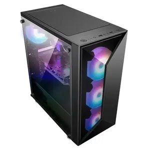 검증 된 공급 업체 고유 제조업체 뜨거운 판매 RGB 팬이있는 엔트리 레벨 ATX MATX ITX PC 케이스 화이트 컬러 게임 컴퓨팅 케이스