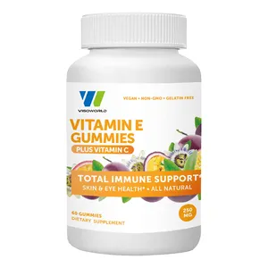 Vegan Vitamin E & C Gummies Non-GMO Natural Supplement for Eye & Skin Health Appears as Capsules No Corn Syrup