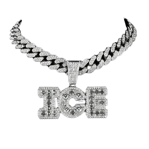 Stile americano europeo ciondolo 'ghiaccio' vetro oro strass Versatile Hip-Hop fibbia alla moda ciondoli ciondoli in lega - Product Image 2