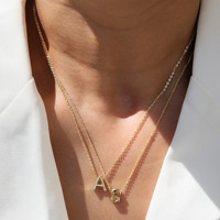 Mini abalorios de letras iniciales chapados en oro de 18 quilates, collar con colgante de nombre personalizado DIY, joyería de moda para mujer