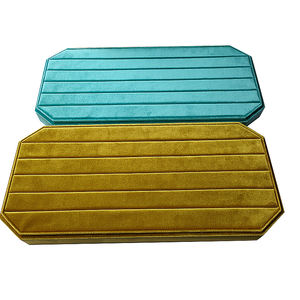 Octagonal-bandeja de exhibición de terciopelo y seda rosa, organizador de joyas - Product Image 1