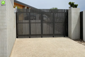 Porte d'angle à 90 degrés sur mesure-Piste rotative noire Porte automatique Rotation d'angle Porte coulissante Portes d'allée de jardin - Product Image 4