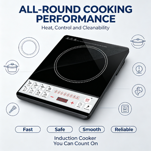 Table de cuisson à induction portable 2000W, surface en verre lisse, facile à nettoyer, cuisinière électrique multifonction pour la maison, vente en gros - Product Image 6