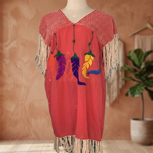 Traje de baño de una pieza sexy de corte regular con bordado Aari, encaje tejido y estampado frutal llamativo, estilo poncho caftán para verano - Product Image 3