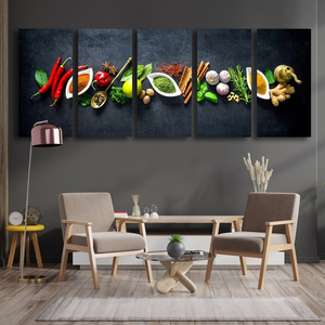 Cocina moderna hierbas especias utensilios <span class=keywords><strong>de</strong></span> Sushi cuchara ilustraciones <span class=keywords><strong>de</strong></span> lujo póster impresión imagen cristal porcelana pintura cocina pared <span class=keywords><strong>arte</strong></span> - Product Image 4