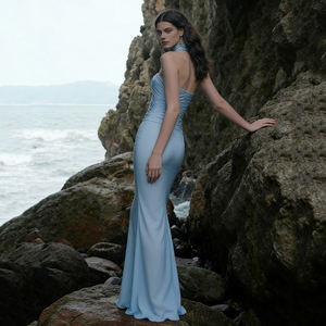 Vestido de Noche Largo de Sirena con Fruncido sin Tirantes para Mujer 2026 al por Mayor, Elegante, Ajustado, con Cintura Natural - Product Image 5