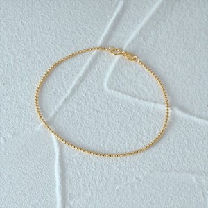 Bracelet CANNER Simple en argent sterling S925, plaqué or 18 carats, petite chaîne à billes multiples, bijoux pour femmes - Product Image 1