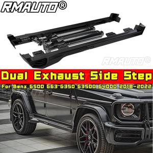Pour Mercedes-Benz G500 G63 G350 G350D G400D 2018-2022 Accessoires Auto : Marchepieds Latéraux à Double Sortie d'Échappement, Barres de Protection Latérales, Kit Carrosserie Inférieur - Product Image 1