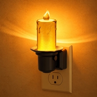 Veilleuses LED ZHILAI à brancher pour chambre à coucher, veilleuse avec capteur crépusculaire, veilleuse à intensité variable, bougie sans flamme