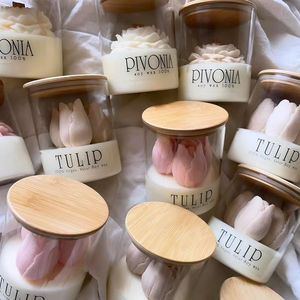 AIKUN 천연 소이 왁스 친환경 고급 꽃 양초 맞춤형 인쇄 라벨 유리 아로마 테라피 양초 요가 스튜디오 휴식 - Product Image 3