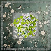 Jeu de Mahjong américain gravé 4 couches, 30 mm (1-3/16 po), 160 tuiles, vert lime nacré, mélamine moderne de luxe, lourd, portable