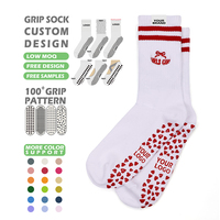 Chaussettes de yoga en coton tricoté pour femmes avec logo personnalisé, antidérapantes, respirantes, douces, chaussettes de Pilates, broderie personnalisée, chaussettes de yoga avec grip