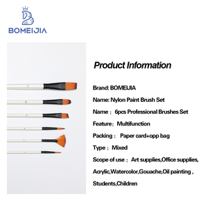 BOMEIJIA Set di 6 Pennelli in Nylon per <span class=keywords><strong>Acquerello</strong></span>, Pittura Acrilica e a Olio, Pennelli per Disegno e Linee - Product Image 3