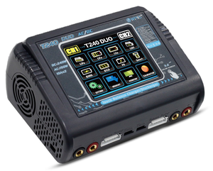 HTRC T240 DUO pengisi daya layar sentuh, pengisi daya layar sentuh AC/DC 150W/240W Saluran ganda 10A RC keseimbangan untuk baterai LiPo lhv LiFe NiMh baru - Product Image 1