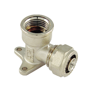 Raccord de compression incurvé femelle TIEMME avec bride 20x1/2 en alliage de laiton à surface lisse pour tuyau de 12mm BSPT Standard - Product Image 1