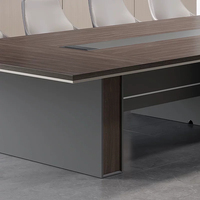 Table de conférence modulaire moderne, table de réunion rectangulaire en MDF, bureau de négociation avec pieds en bois pour le bureau
