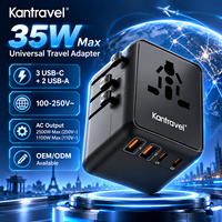 Chargeur de Voyage Universel 35W Adaptateur GaN avec PD USB-C et Prise CA OEM ODM Faible MOQ Fournisseur d'Usine