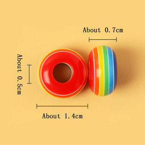 Perles entretoises rondes en résine plastique à grand trou, coloris arc-en-ciel, pour la création de bijoux DIY, bracelets, colliers et travaux manuels. - Product Image 2