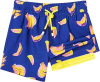 Celana Renang Anak Laki-Laki Cepat Kering Ramah Lingkungan Bahan Stretch Empat Arah Motif Garis-Garis, Celana Pendek Santai untuk Berenang, Boxer Brief Liner