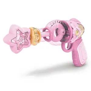 ปืนของเล่นไฟฟ้ามีไฟสีชมพูสำหรับเด็กผู้หญิง,ปืนแบบสั่นหัวใจสำหรับเล่นปืนยิงแสงเสียงการ์ตูนไฟฟ้าน่ารัก