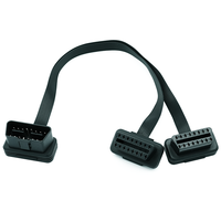 Cable de conexión RTS OBD con coche macho a doble hembra Y divisor codo extensión plana + conector de Cable de fideos fino para rastreador GPS