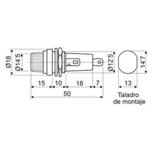 Portafusibile a filettatura 6x32 mm, compatibile con fusibili in vetro, ideale per la protezione di circuiti elettrici e applicazioni - Product Image 2