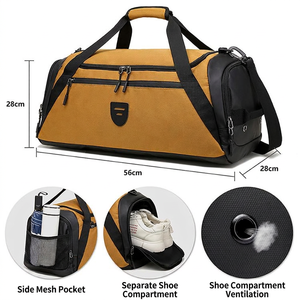 Nouveau design d'usine, livraison rapide, sacs de toilette et de sport élégants en gros, sac de voyage noir fin pour les voyages d'affaires - Product Image 4