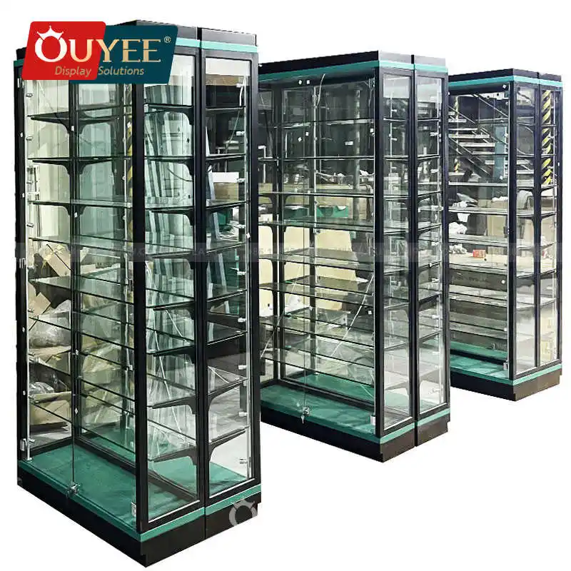 Manufacturer Retail Store Wall Stand Display Racks Tobacco Shop Display Furniture Glass Cabinets Display Case For Smoke Shop